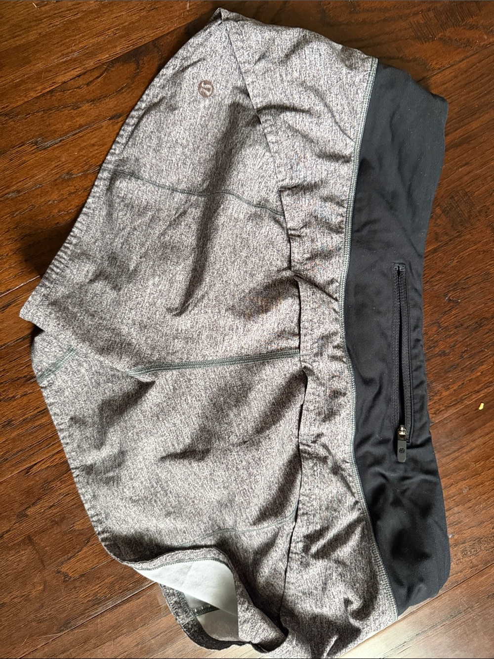 Heather Gray and Black lululemon Athletic Shorts - Picture 2 of 4